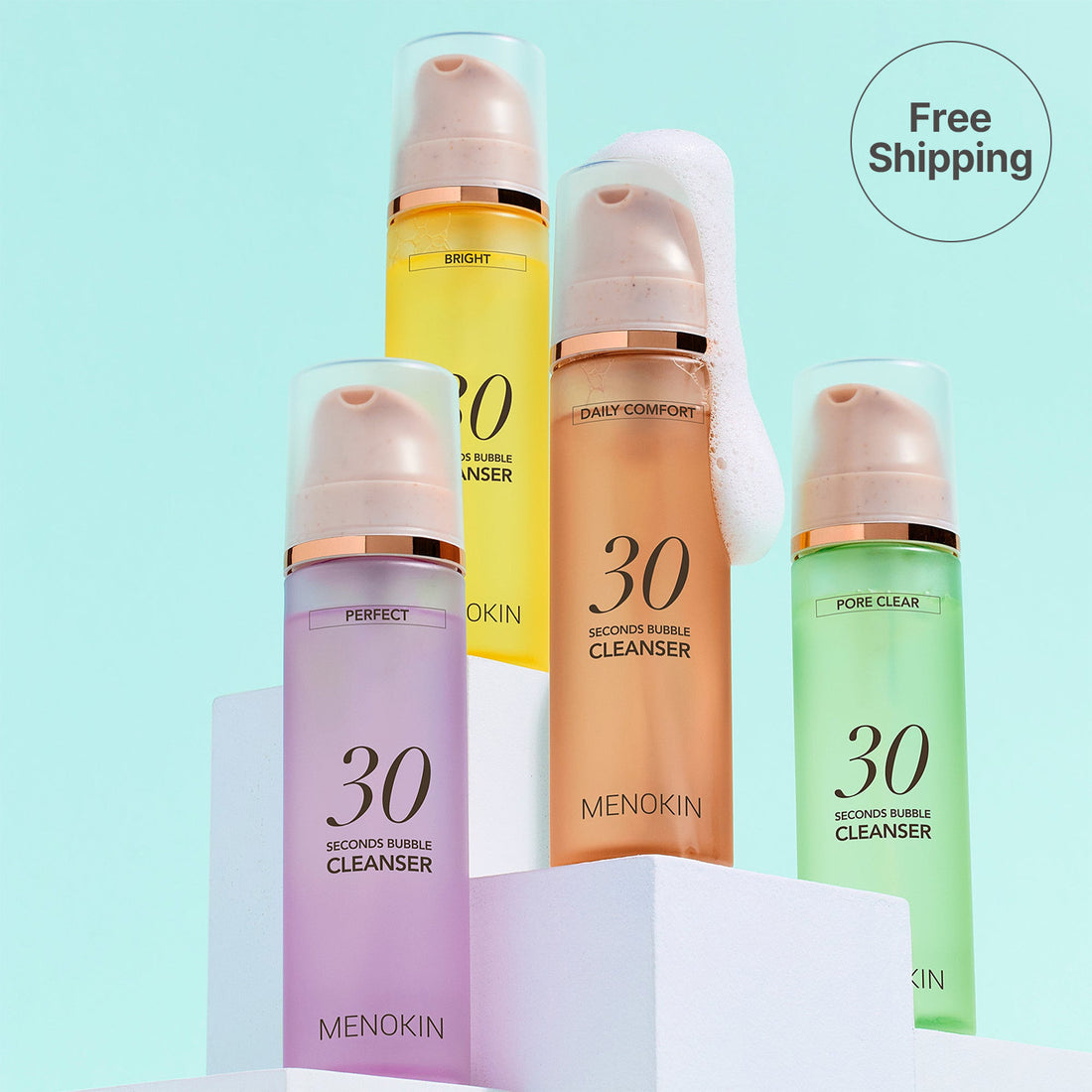 One-Step Cleanser Menokin 30 Seconds Bubble Cleanser Set (4 types)