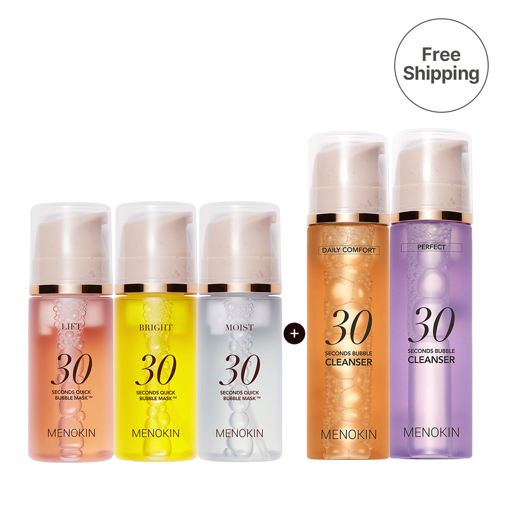 Bubble Mask Trio (LIFT + BRIGHT + MOIST) + Bubble Cleanser Duo (DAILY COMFORT + PERFECT) Set