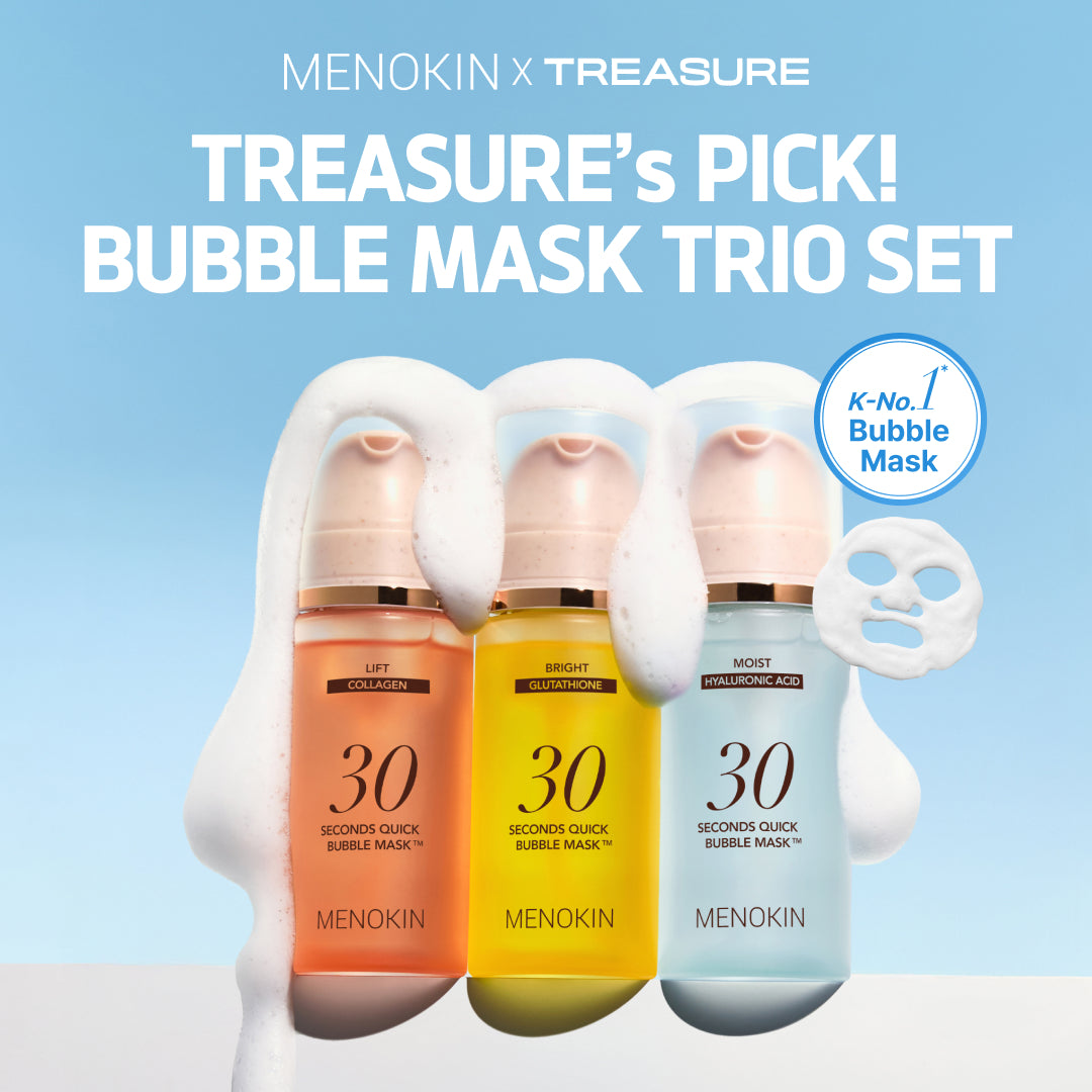 [MENOKIN X TREASURE] 30-Sec Bubble Mask Trio Set + OT10 Photocards &amp; ID Photos (Limited Edition)