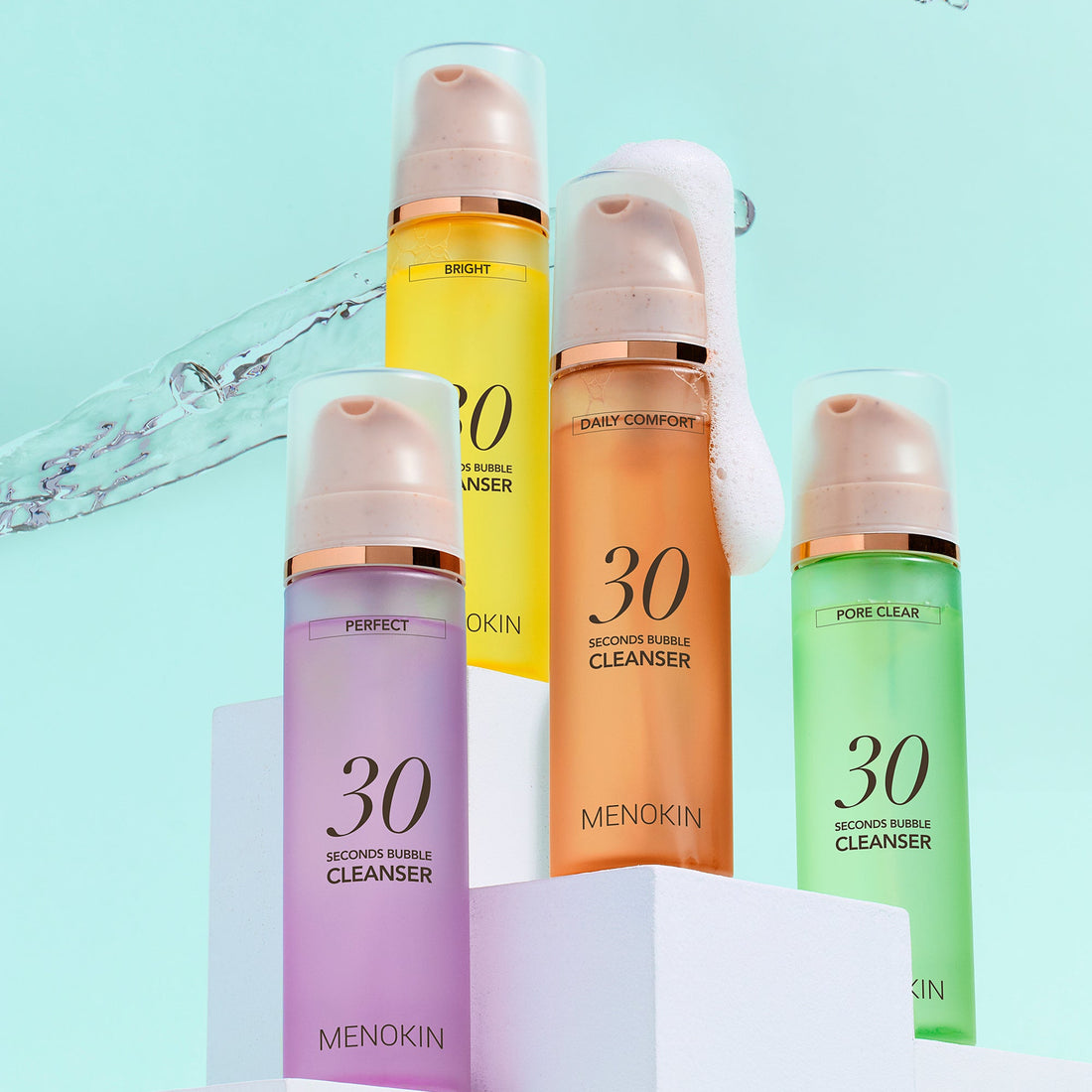 One-Step Cleanser Menokin 30 Seconds Bubble Cleanser Set (4 types)