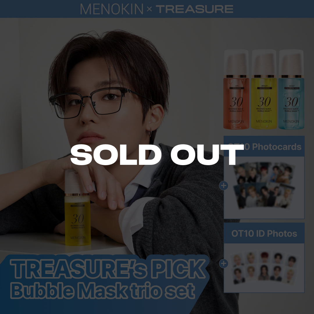 [MENOKIN X TREASURE] 30-Sec Bubble Mask Trio Set + OT10 Photocards &amp; ID Photos (Limited Edition)